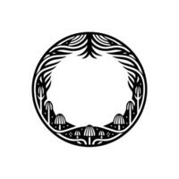 Intricate Botanical Circle, Vintage Motif, Mystical vector