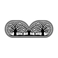 Stylized Tree Silhouette Emblem, Organic Growth, Minimalist vector