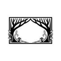 Enchanted Portal Gothic Forest Frame, Minimalist vector