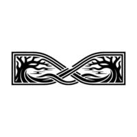 Eternal Embrace Intertwined Trees Forming Infinity vector
