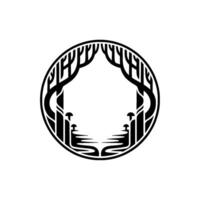 Circular Forest Emblem, Symbolic Woodland vector