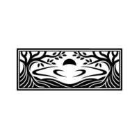 Abstract Tree of Life Emblem, Minimalist vector