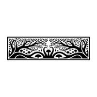 Intricate Forest Border, Vintage Botanical Illustration vector