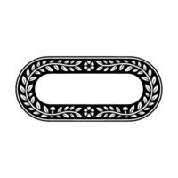 Elegant Oval Ornament, Botanical Border, Vintage, Foliage vector