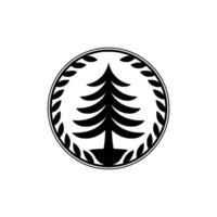 Minimalist Pine Tree Emblem, Rustic Circle vector