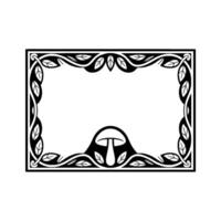Elegant Mushroom Frame, Art Nouveau Botanical Illustration vector