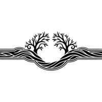 Symbolic Grove Intertwined Trees Flowing Waters vector