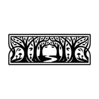 Stylized Forest Silhouette, Celtic-Inspired vector