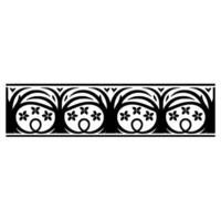 Stylized Tree Border, Vintage Ornamentation, Decorative Element vector