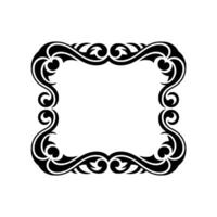 Intricate Black Frame, Elegant Ornamentation, Vintage - Floral vector