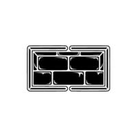 Geometric Brick Outline, Minimalist, Monochrome vector