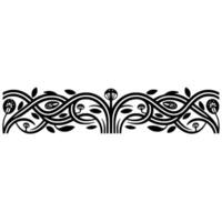 Intricate Black Floral Border, Vintage Style Ornamentation vector
