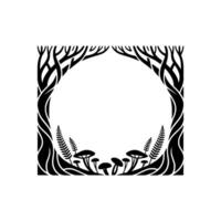 Stylized Forest Frame, Organic, Woodland Motif vector