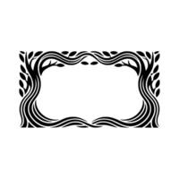 Elegant Botanical Frame, Art Deco Inspired Border vector