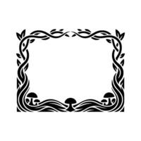Intricate Celtic Frame with Mushroom Motifs Vintage, Botanical vector