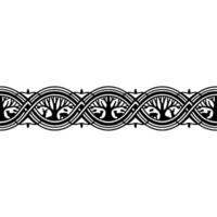 Celtic Tree Border, Intricate Black, Vintage Motif vector
