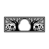 Intricate Forest Portal, Black White Botanical vector