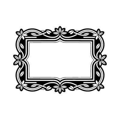 Elegant Botanical Frame, Vintage, Decorative Border, Victorian