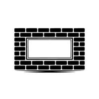 Minimalist Brick Frame, Blank Canvas vector