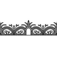 Art Nouveau Botanical Border, Elegant Decorative Element, Floral vector