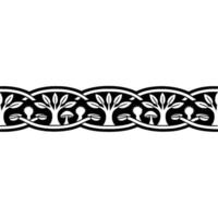 Celtic Tree Mushroom Border, Vintage Motif vector