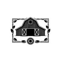 Rustic Barn Emblem, Vintage Farmhouse Illustration vector