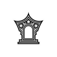 Intricate Gothic Arch Emblem, Stylized Ornamentation vector