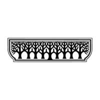 Stylized Tree Border, Minimalist Botanical vector