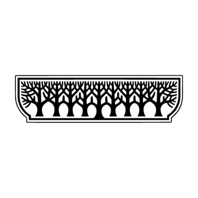 Stylized Tree Border, Minimalist Botanical
