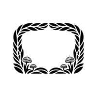 Stylized Mushroom Frame, Organic Border, Minimalist vector