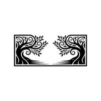 Elegant Botanical Frame, Symbolic Tree vector
