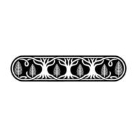 Stylized Forest Border, Art Deco Botanical Motif vector