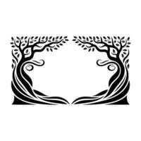 Elegant Black Tree Frame, Symbolic Growth, Vintage vector