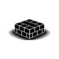 Geometric Brick Block, Shadow Silhouette, Minimalist vector