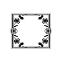 Elegant Floral Frame, Vintage Botanical Illustration - Geometric vector