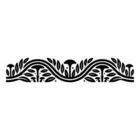 Elegant Black Floral Border, Vintage Element, - Foliage vector