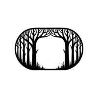 Ethereal Forest Portal, Minimalist Silhouette vector