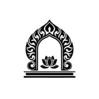 Intricate Archway, Lotus Bloom - Symbolic Gateway vector