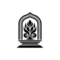 Intricate Islamic Window Emblem, Elegant vector