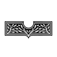 Elegant Lunar Branch Ornament, Vintage vector