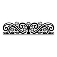 Elegant Floral Border, Vintage, Decorative Element, - Swirl, Foliage vector