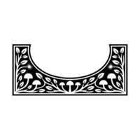 Intricate Mushroom Frame, Art Nouveau Botanical vector
