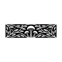 Stylized Mushroom Border, Art Nouveau Inspired, Pattern vector