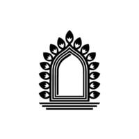 Intricate Archway Emblem, Minimalist Islamic, Arch vector