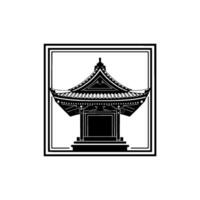 Minimalist Korean Pavilion Emblem, Geometric vector