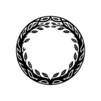 Stylized Branch Border, Geometric, Circular Motif vector
