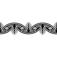Art Nouveau Botanical Border, Elegant Line Art, Decorative vector