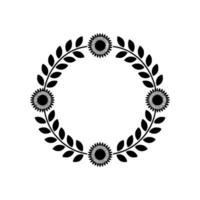 Circular Sunflower Wreath, Minimalist, Elegant Border vector