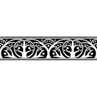 Intricate Celtic Border, Stylized Tree Motif, Vintage vector