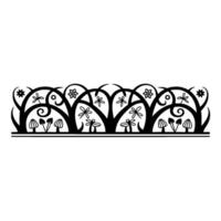 Elegant Botanical Border, Vintage Illustration Style, Decorative vector